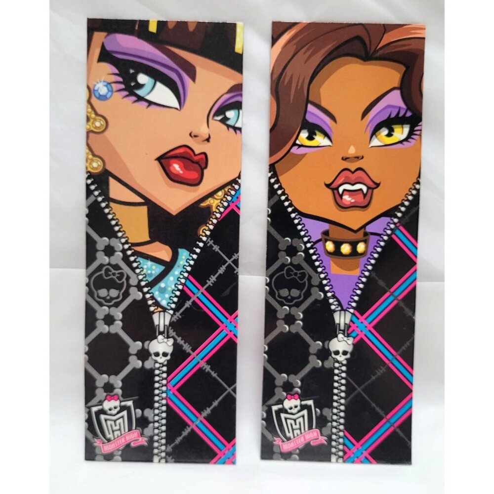 Lot of 2 Mattel 2011 Monster High TOO GHOUL FOR SCHOOL 6" Bookmark Ruler Combo